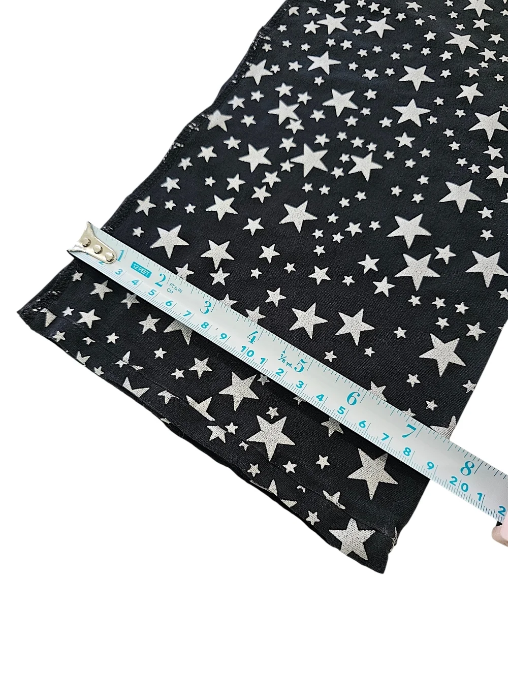 GUESS Upcycled Black Fabric with Silver Star Print - 1/2 Yard - Picture 11 of 12